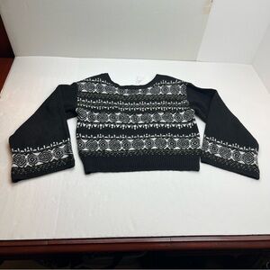 Sam Edelman Women Boat Neck Long Sleeve Allover‎ Print Sweater Size Medium NEW